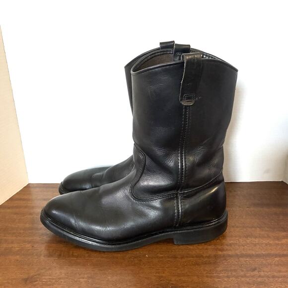 Red Wing Pecos 1106 Soft Toe Pull On Work Boots Mens 13D Black Leather - Picture 1 of 13